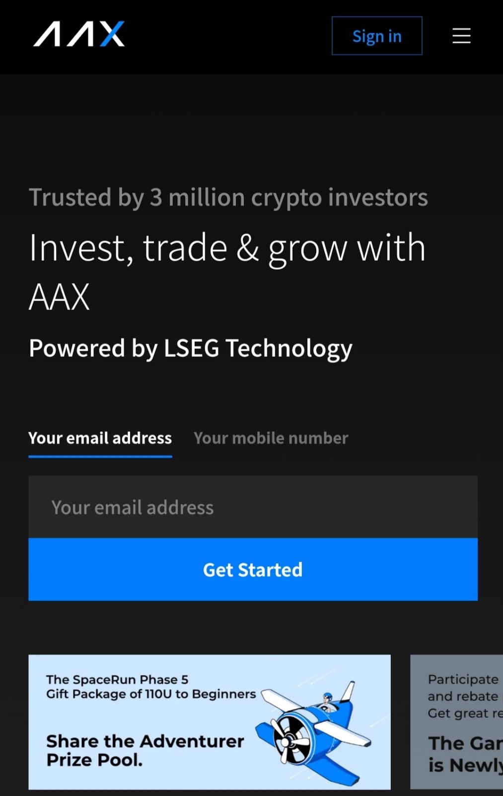 AAX mobile trading platform