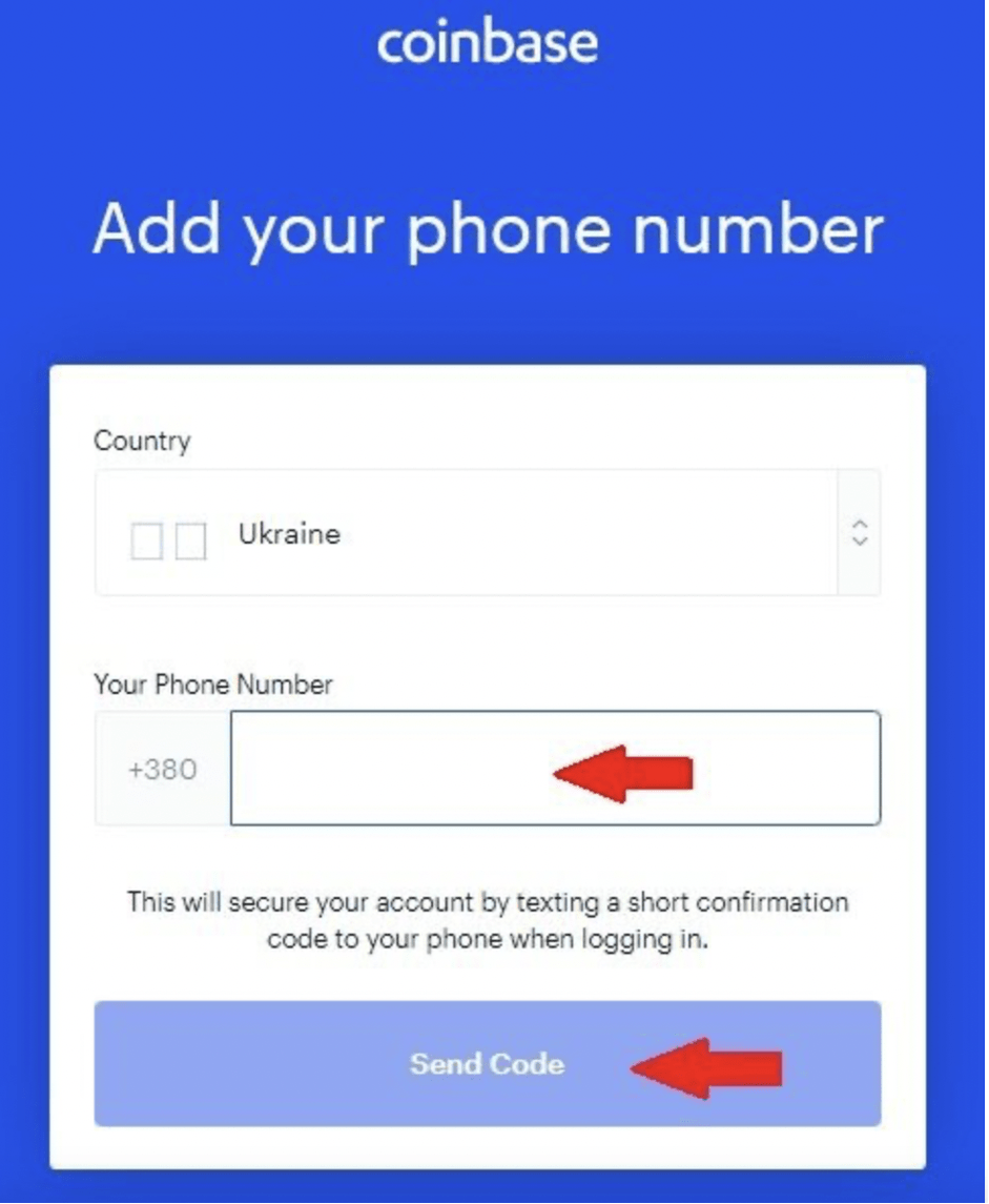 Confirming a phone number on Coinbase
