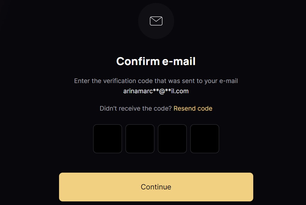Confirming an email address on WhiteBIT