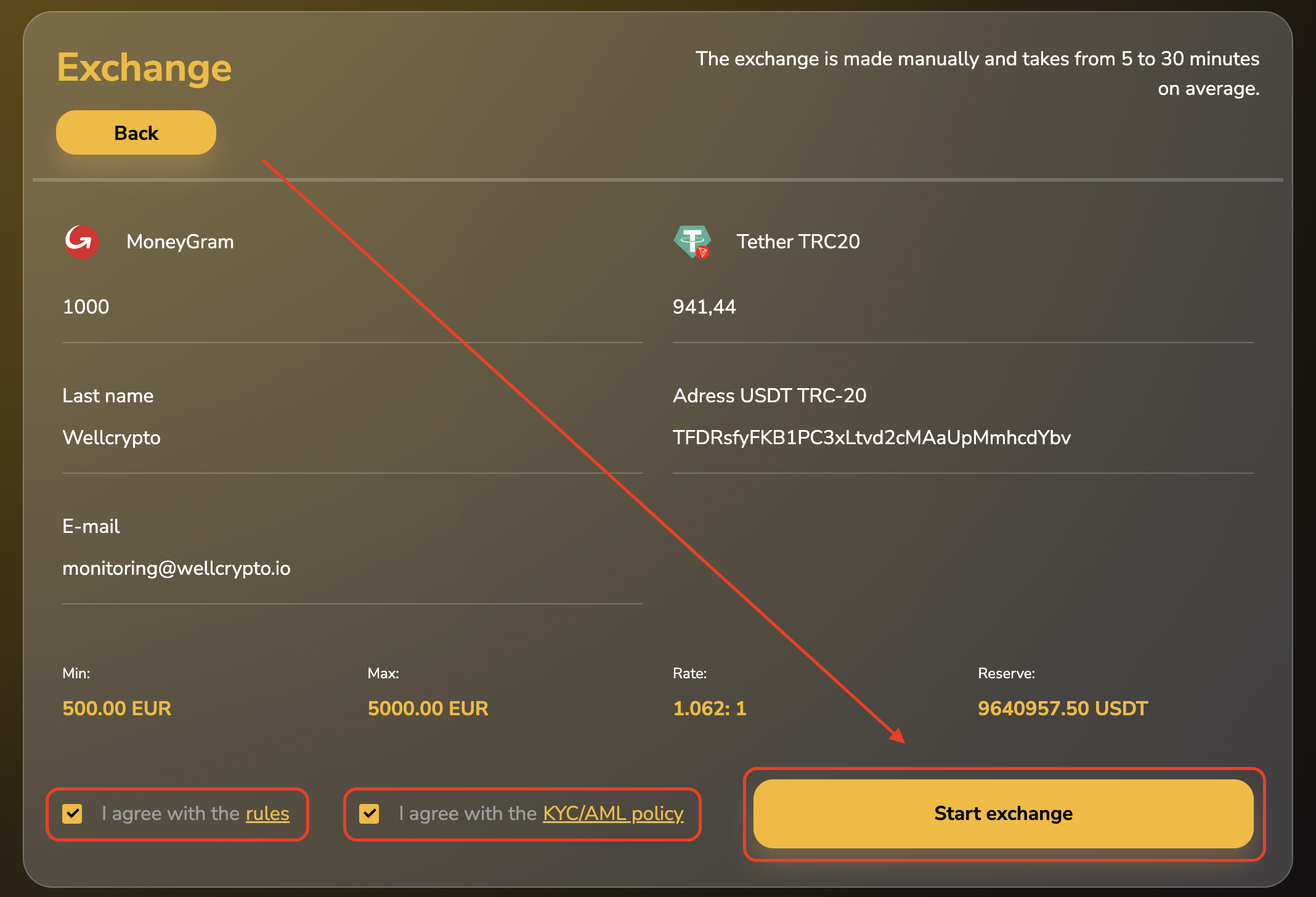 Payment and transaction details