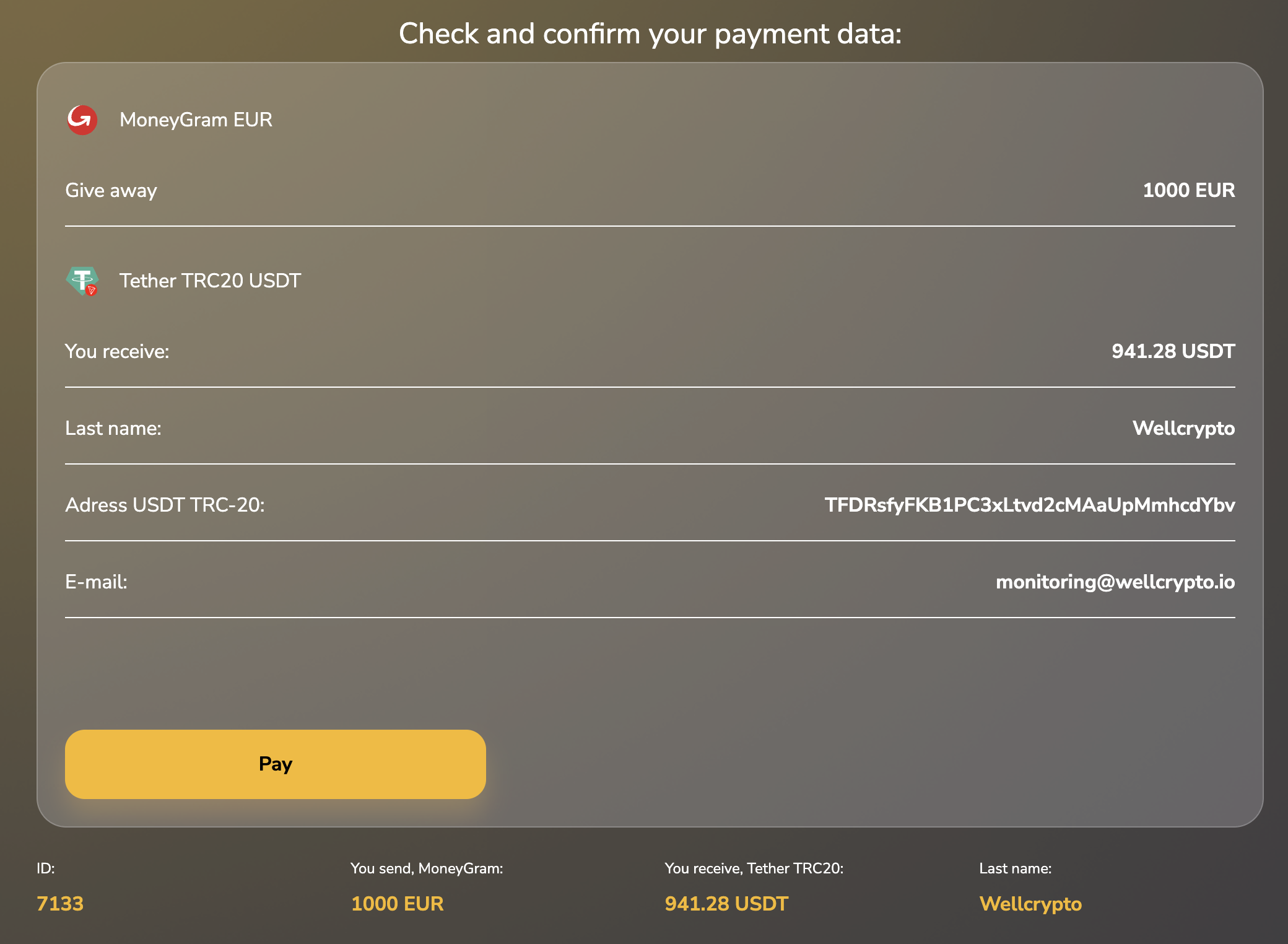 Transaction confirmation