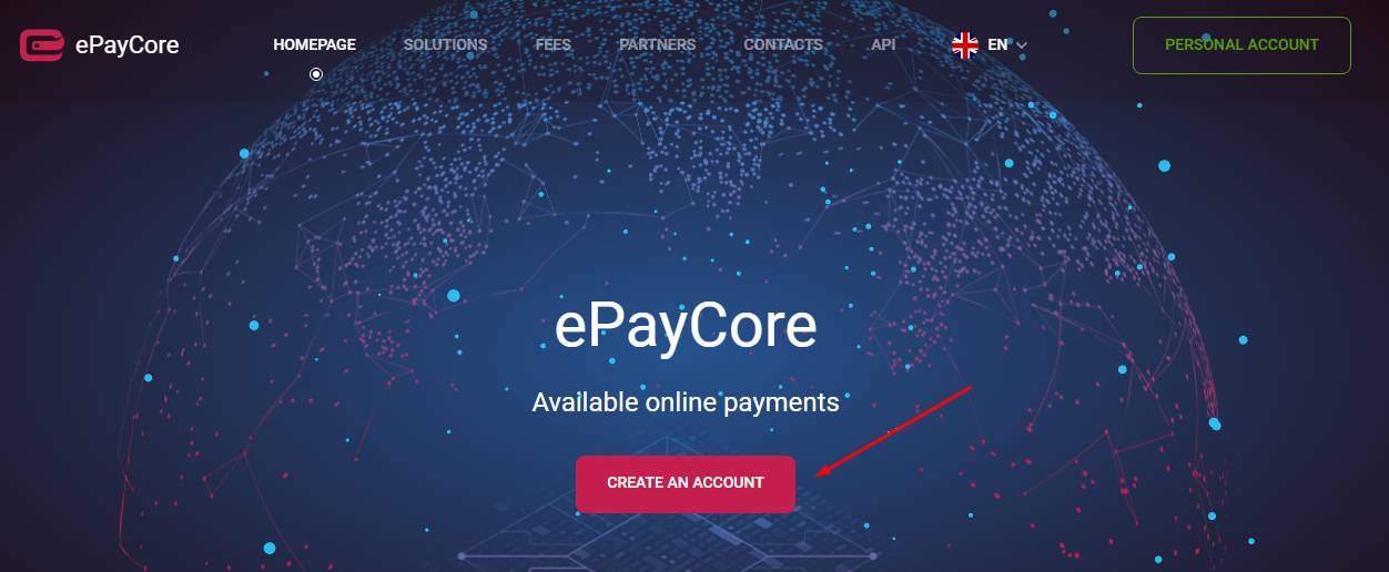 Главная страница онлайн-кошелька ePayCore