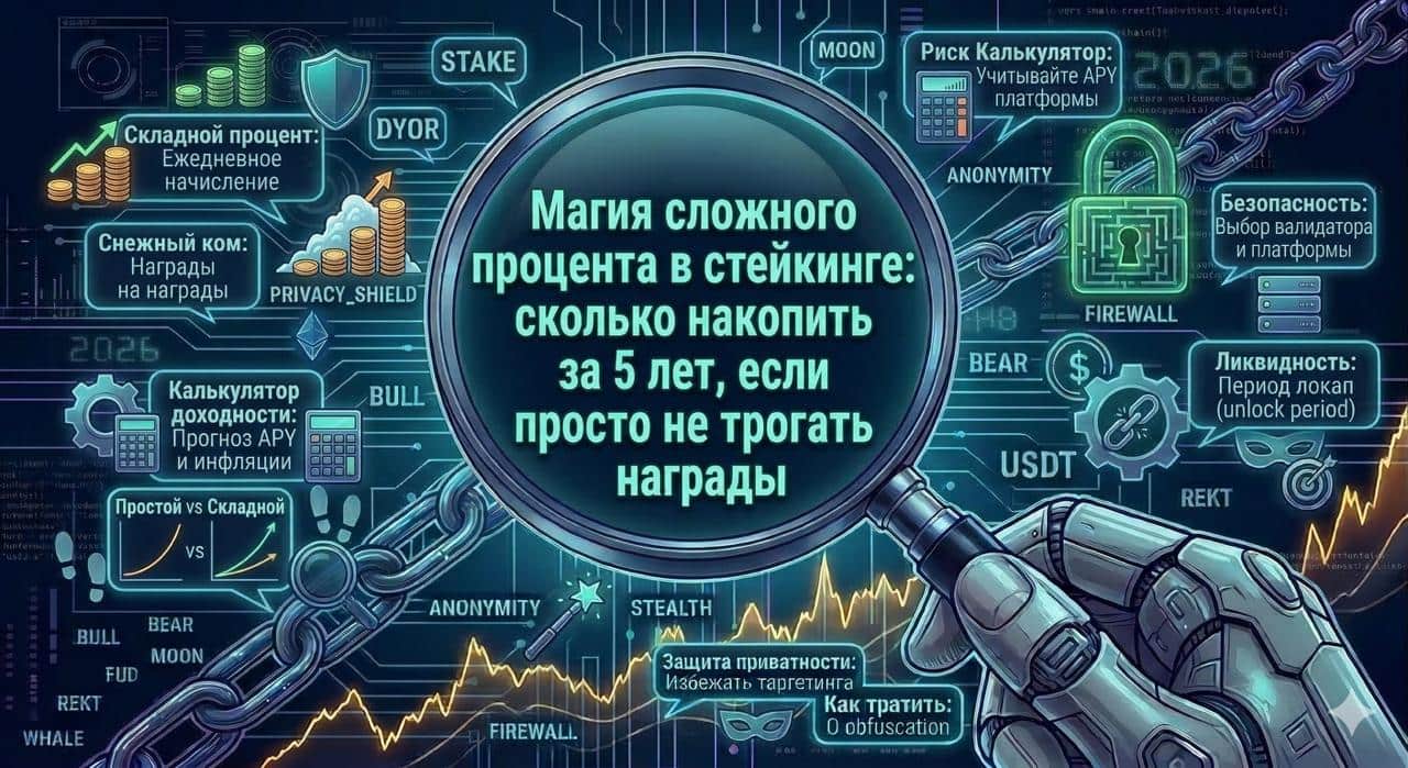 Магия сложного процента в стейкинге: сколько накопить за 5 лет, если просто не трогать награды