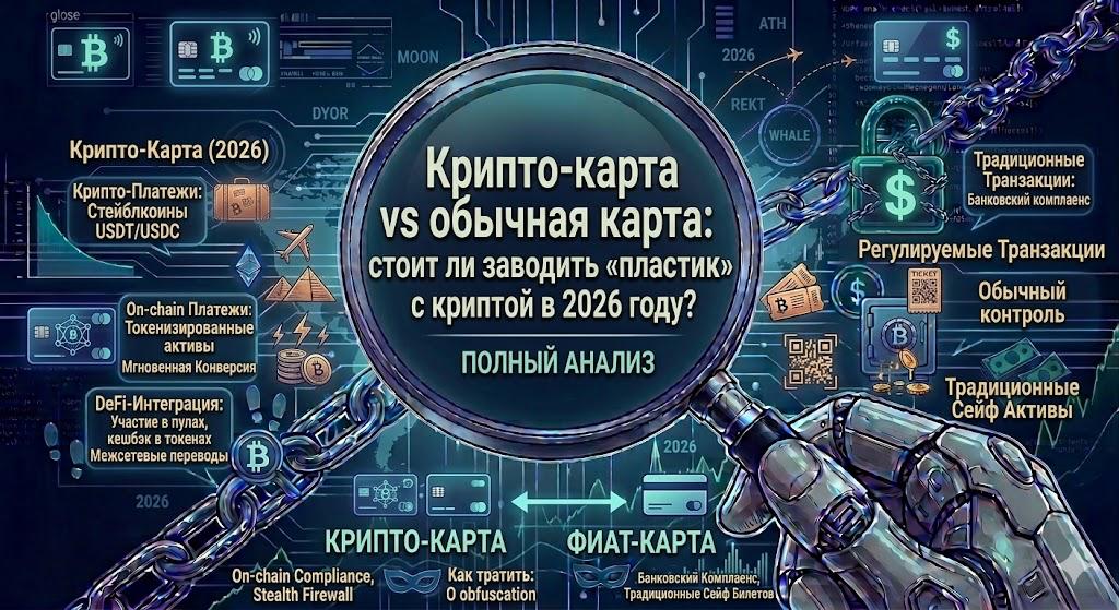 Крипто-карта vs обычная карта: стоит ли заводить «пластик» с криптой в 2026 году?