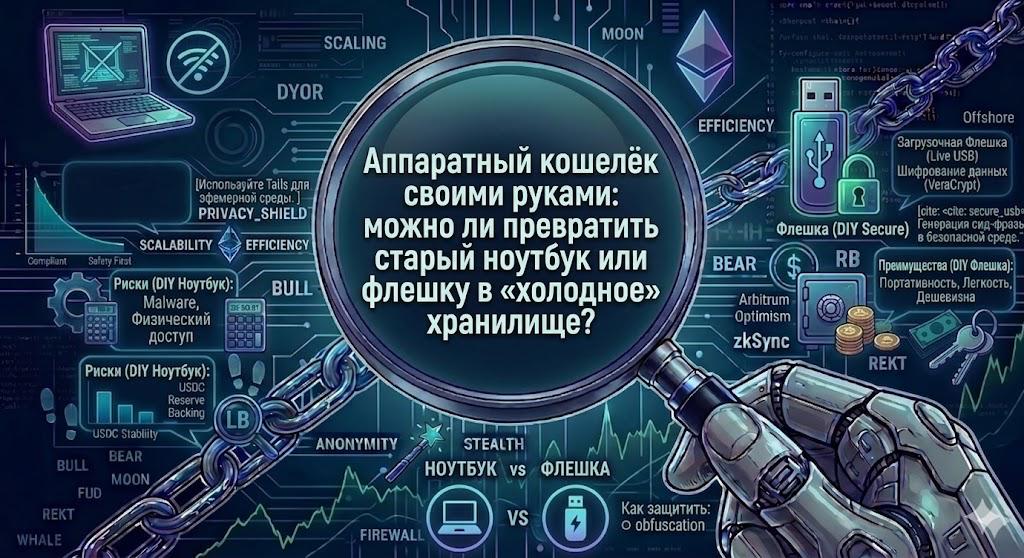 Аппаратный кошелёк своими руками: можно ли превратить старый ноутбук или флешку в «холодное» хранилище?