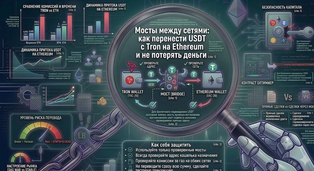Мосты между сетями: как перенести USDT с Tron на Ethereum и не потерять деньги