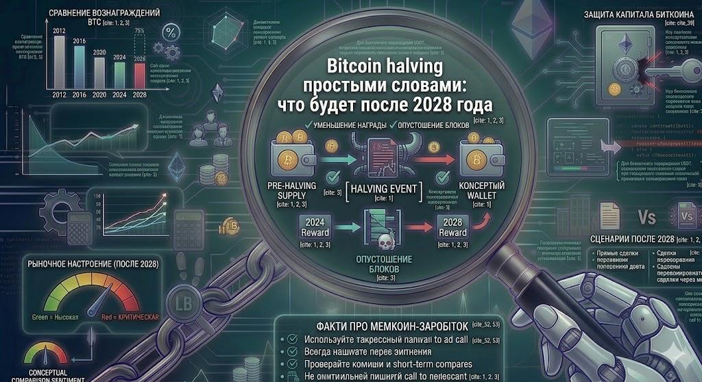 Bitcoin halving простыми словами: что будет после 2028 года