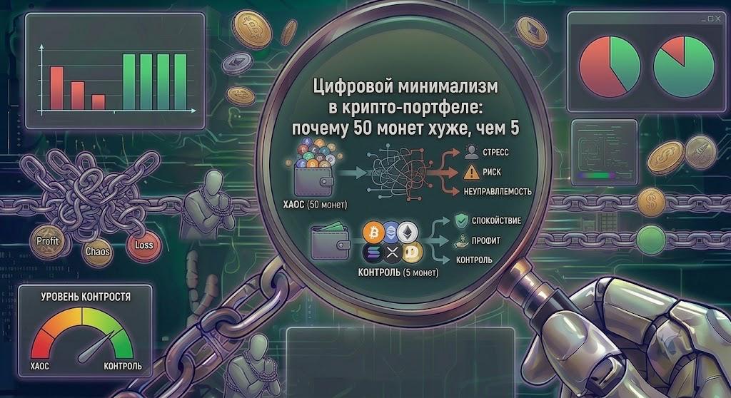 Цифровой минимализм в крипто-портфеле: почему 50 монет хуже, чем 5