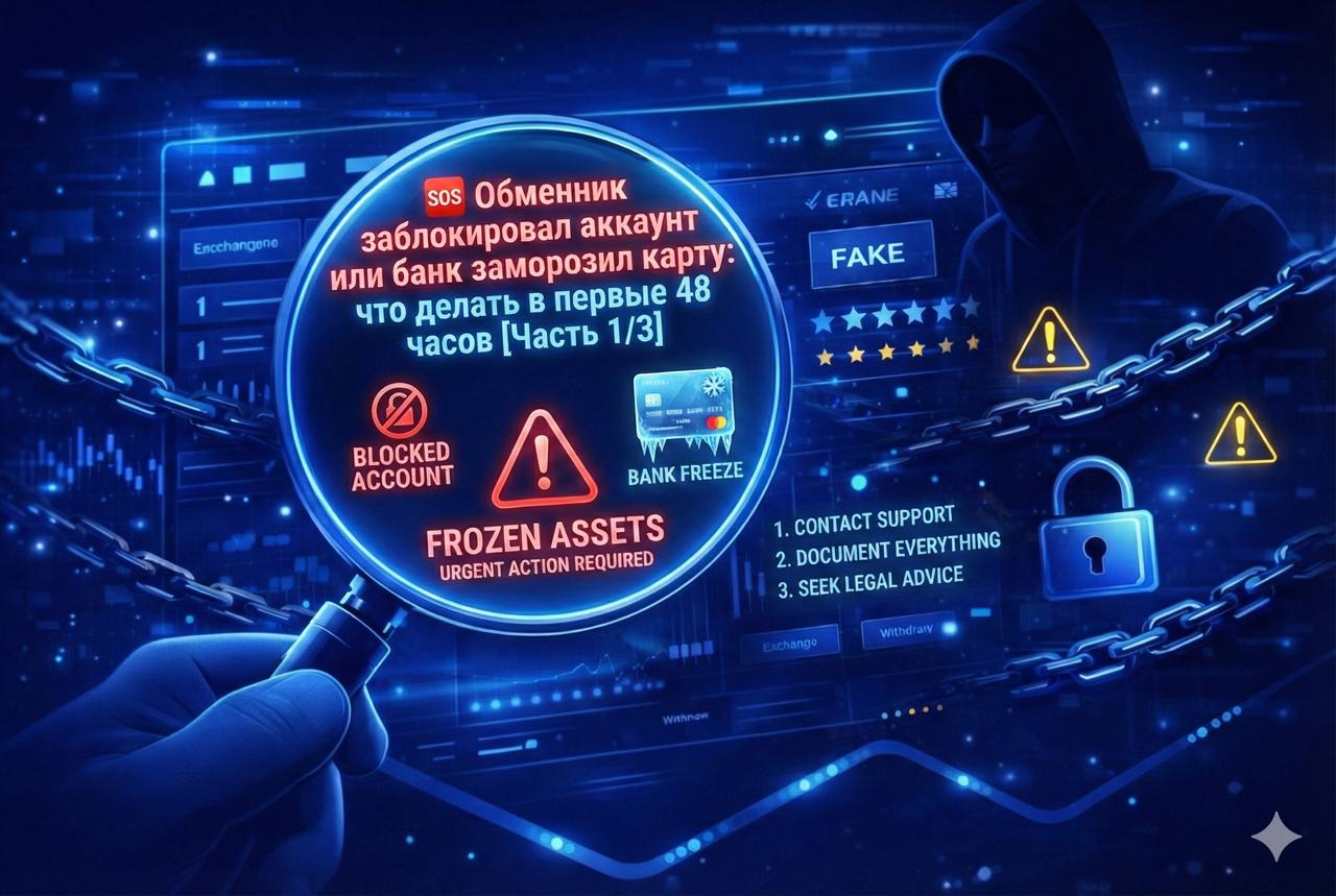 Обменник заблокировал аккаунт или банк заморозил карту: что делать в первые 48 часов [Часть 1/3]