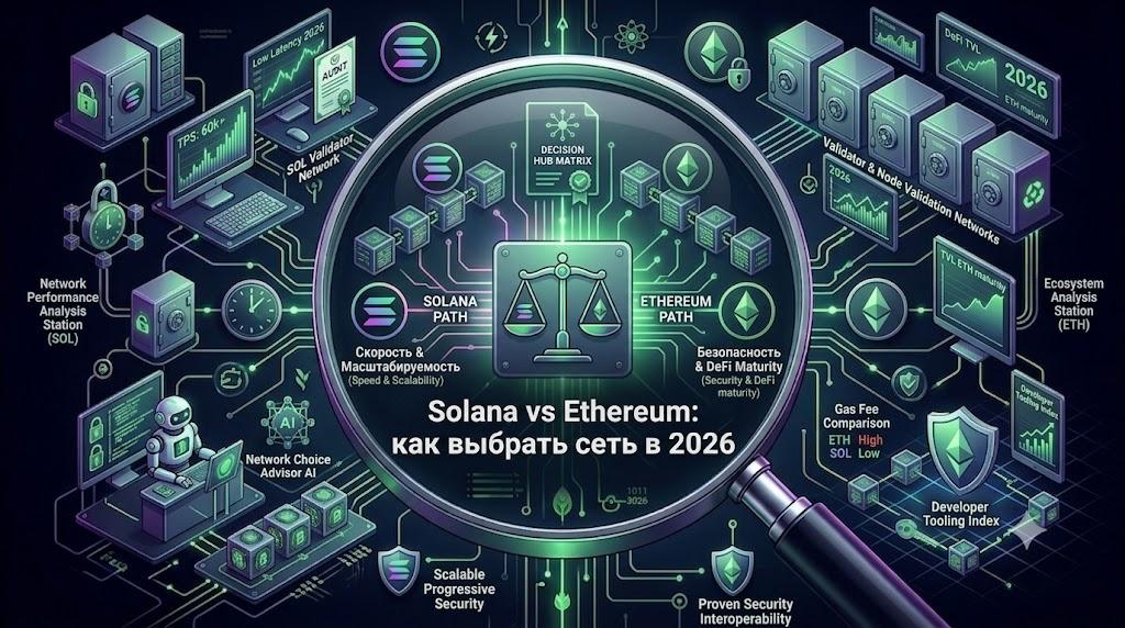 Solana vs Ethereum: как выбрать сеть в 2026