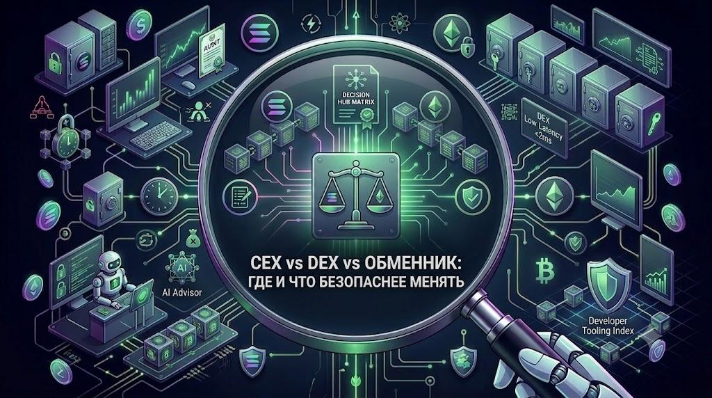 CEX vs DEX vs обменник: где и что безопаснее менять