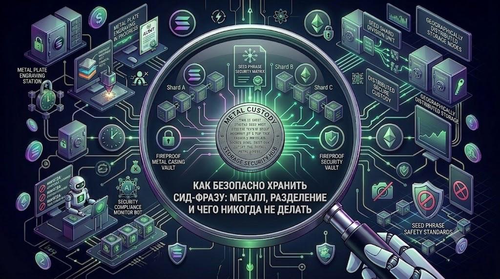 Как безопасно хранить сид-фразу: металл, разделение и чего никогда не делать