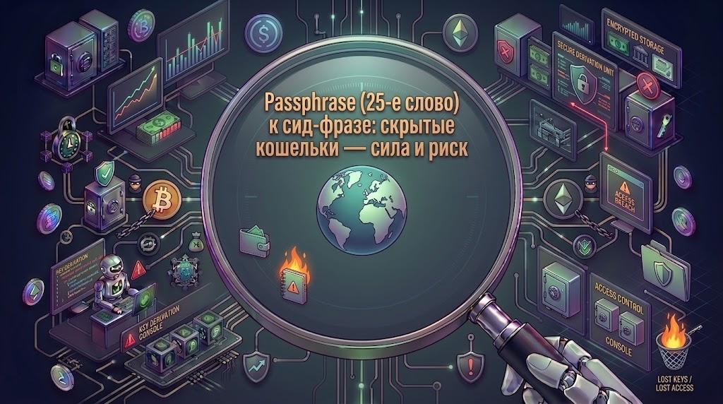 Passphrase (25-е слово) к сид-фразе: скрытые кошельки — сила и риск